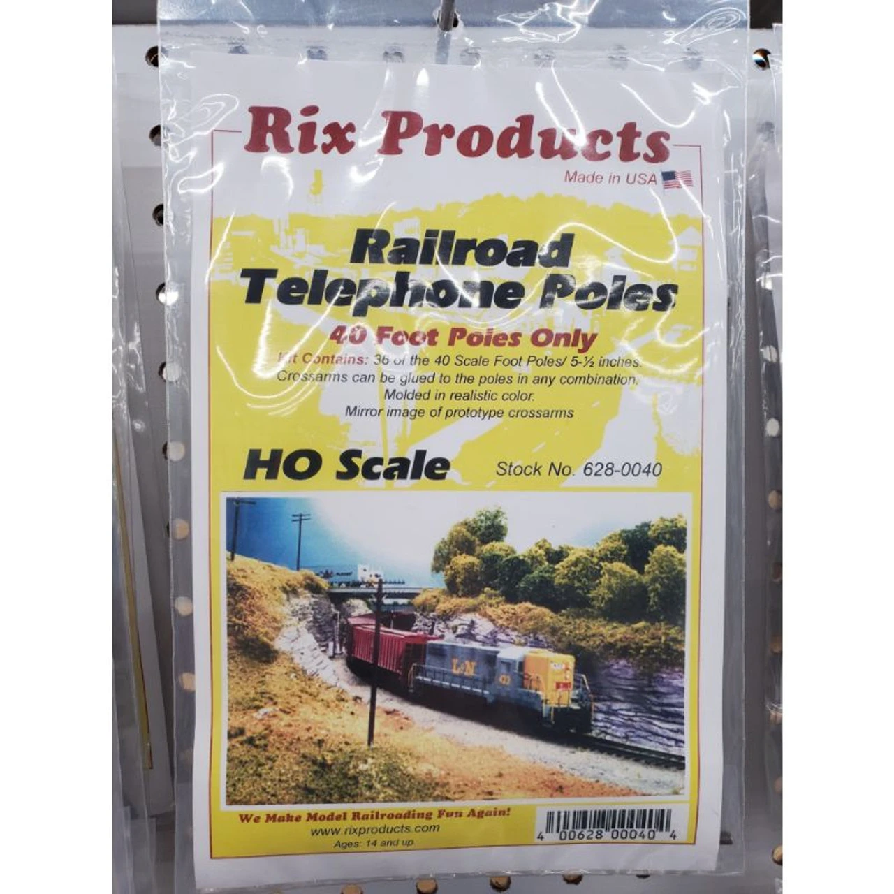 Rix Products 0040 - Railroad Telephone Poles, 40' Poles Only 36pcs - HO Scale Kit 3 Rix Products 0040 - Railroad Telephone Poles, 40' Poles Only 36pcs - HO Scale Kit