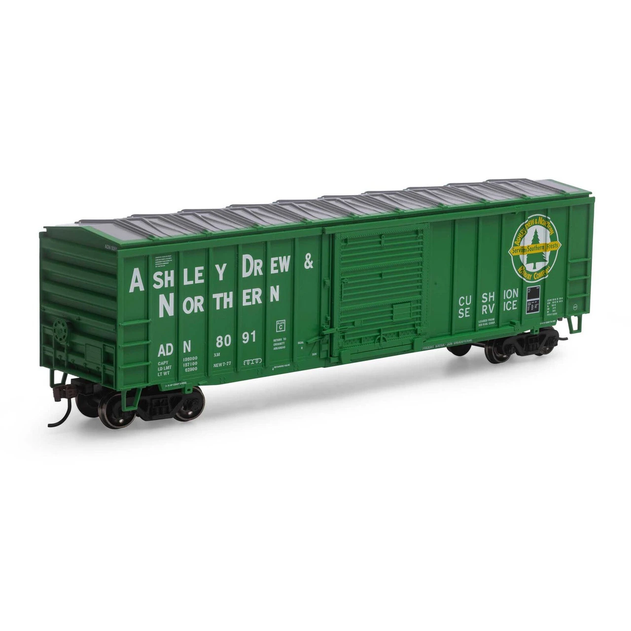 Athearn Roundhouse 1258 - 50' ACF Box Car Ashland, Drew, & Northern (AD&N) 8097 - HO Scale 3 Athearn Roundhouse 1258 - 50' ACF Box Car Ashland, Drew, & Northern (AD&N) 8097 - HO Scale