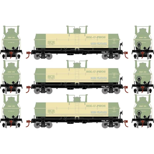Athearn Roundhouse 73003 - Chemical Tank Car Sol-U-Phos (GGMX) 200, 202, 205 - HO Scale