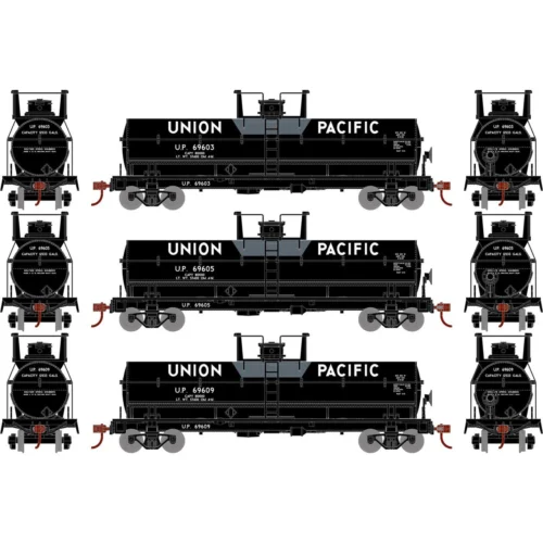Athearn Roundhouse 73006 - Chemical Tank Car Union Pacific (UP) 69603, 69605, 69609 - HO Scale