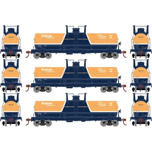Athearn Roundhouse 73009 - Chemical Tank Car Vulcan Chemicals (UCLX) 1010, 1012, 1017 - HO Scale