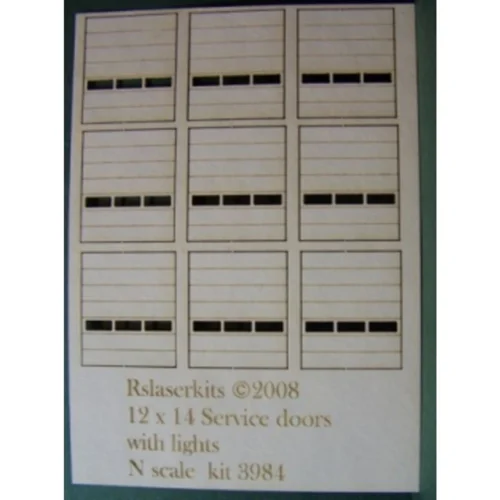 RslaserKits 3984 - 9 - 12x14 Service Doors With Lights - N Scale Kit