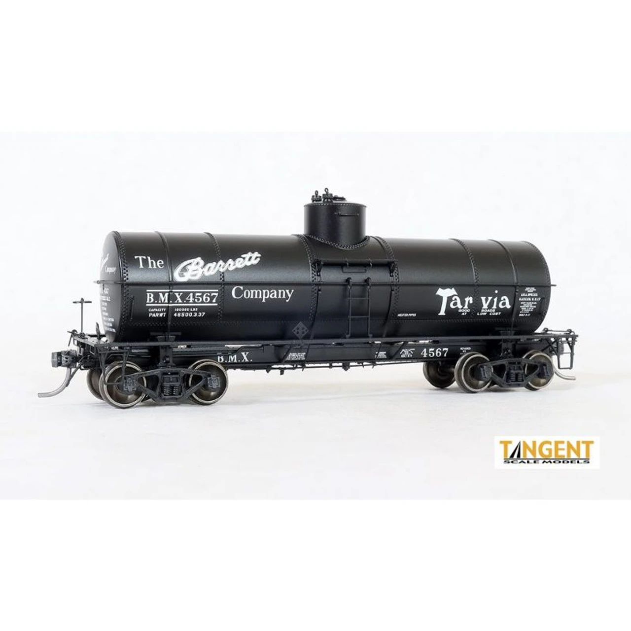 Tangent Scale Models 19067-06 - GATC 1917-design 10000 Gallon Tank Car Barrett Tarvia (BMX) 4569 - HO Scale 3 Tangent Scale Models 19067-06 - GATC 1917-design 10000 Gallon Tank Car Barrett Tarvia (BMX) 4569 - HO Scale