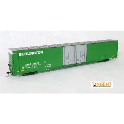 Tangent Scale Models 25028-01 - Greenville 86' Double Plug Door Box Car Burlington (CB&Q) 15023 - HO Scale