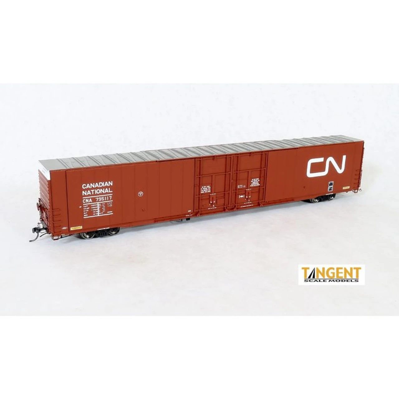 Tangent Scale Models 25039-01 - Greenville 86′ Double Plug Door Box Car Canadian National (CNA) 795101 - HO Scale 3 Tangent Scale Models 25039-01 - Greenville 86′ Double Plug Door Box Car Canadian National (CNA) 795101 - HO Scale