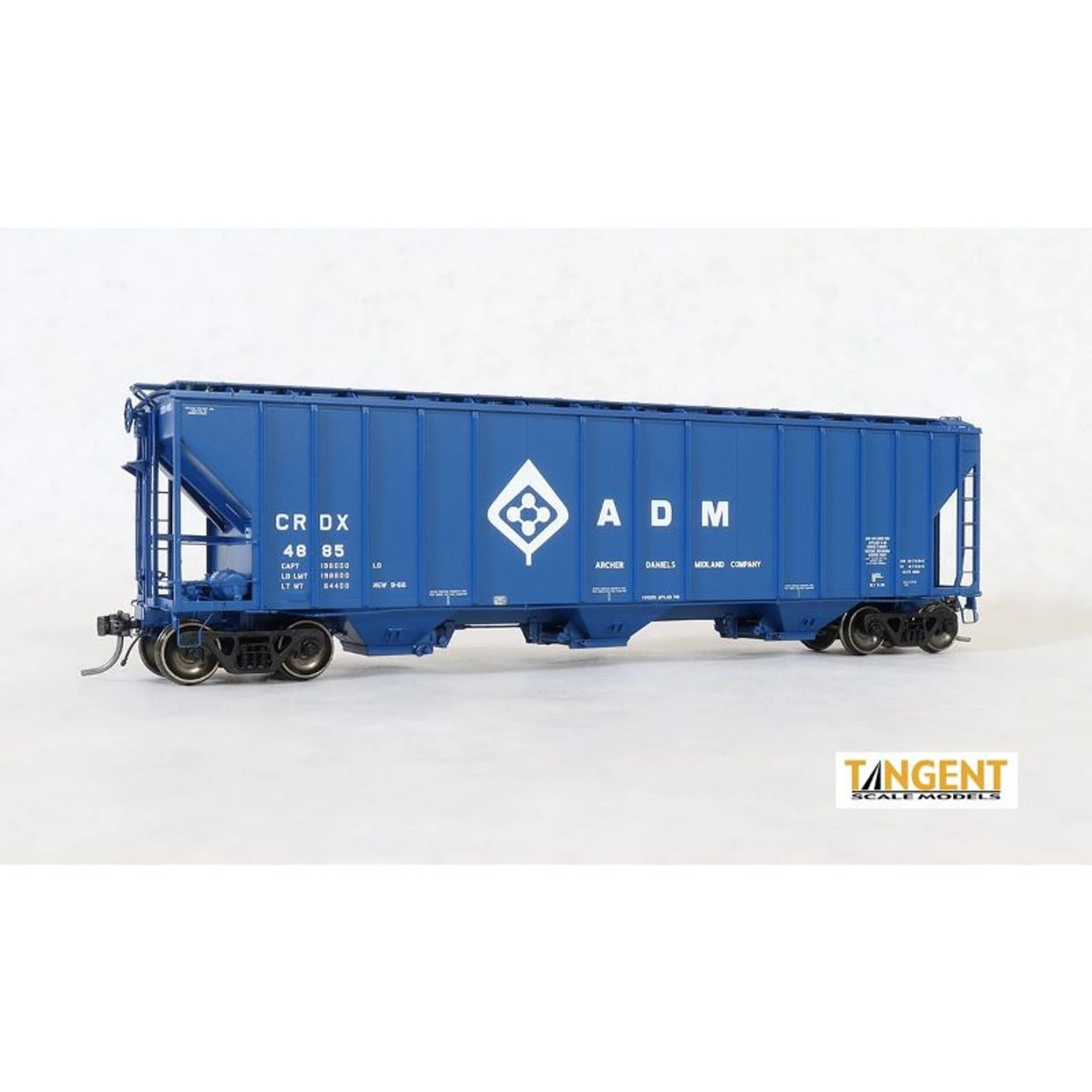 Tangent Scale Models 28013-04 - CRDX " ADM Blue Lease 9-1966" GATC 4500 Covered Hopper ADM (CRDX) 4883 - HO Scale 3 Tangent Scale Models 28013-04 - CRDX " ADM Blue Lease 9-1966" GATC 4500 Covered Hopper ADM (CRDX) 4883 - HO Scale