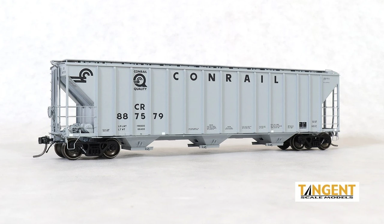 Tangent Scale Models 28060-02 - PC Sam Rea Shops 4600 Covered Hopper Conrail (CR) 887566 - HO Scale 3 Tangent Scale Models 28060-02 - PC Sam Rea Shops 4600 Covered Hopper Conrail (CR) 887566 - HO Scale