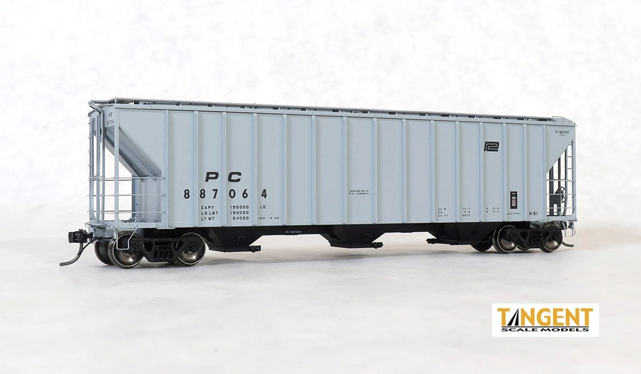 Tangent Scale Models 28063-03 - PC Sam Rea Shops 4600 Covered Hopper Penn Central (PC) 887033 - HO Scale 3 Tangent Scale Models 28063-03 - PC Sam Rea Shops 4600 Covered Hopper Penn Central (PC) 887033 - HO Scale