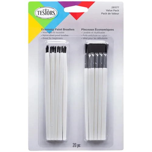 Testors 281177 - Economy Paint Brushes - Value Pack - 10 Brushes - Multi Scale