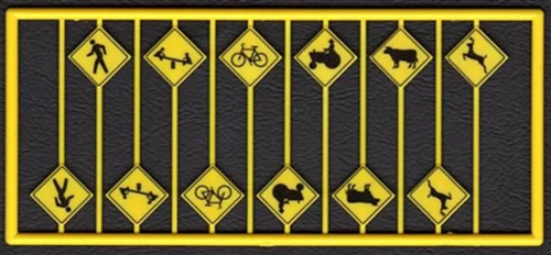 Tichy Train Group 8253 - Warning Signs Pictures 12 Pcs - HO Scale