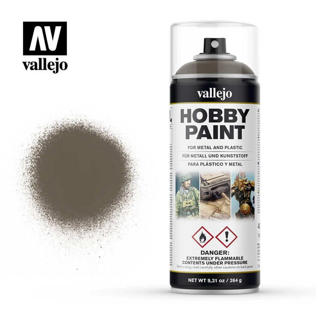 Vallejo 28005 - Hobby Spray Paint - AFV US Olive Drab 400mL - 3 Vallejo 28005 - Hobby Spray Paint - AFV US Olive Drab 400mL -