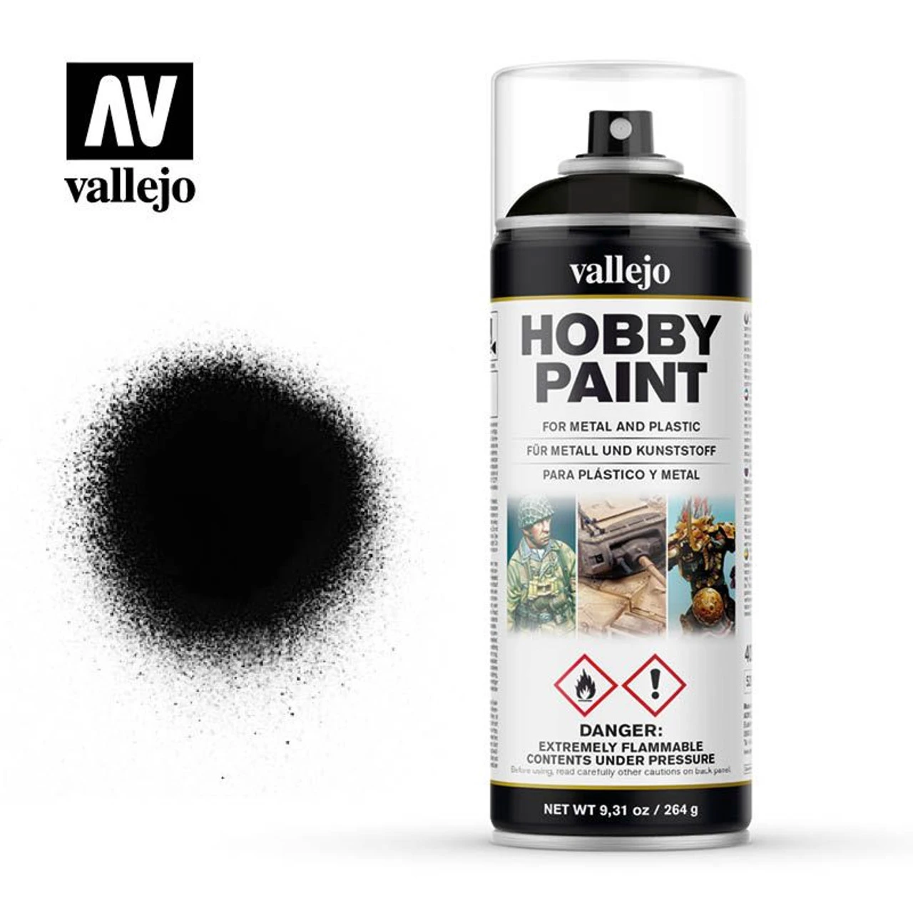 Vallejo 28012 - AFV Basic Black Primer Spray 400ml - 3 Vallejo 28012 - AFV Basic Black Primer Spray 400ml -