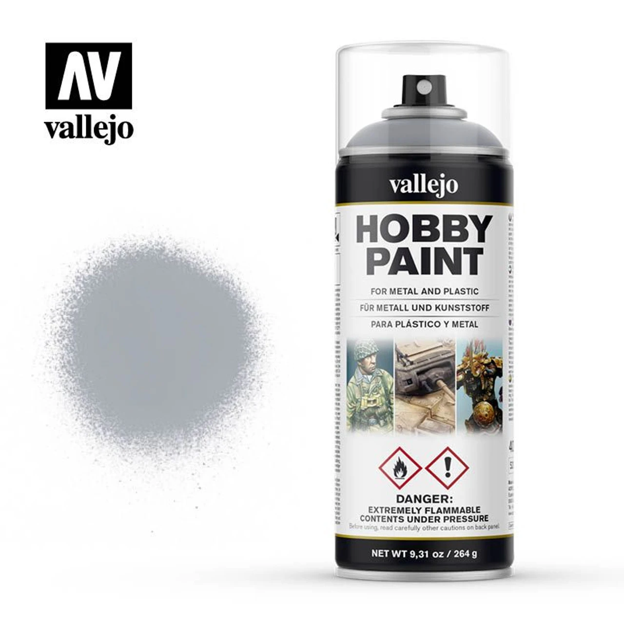 Vallejo 28021 - Hobby Spray Paint - Fantasy Silver 400mL - 3 Vallejo 28021 - Hobby Spray Paint - Fantasy Silver 400mL -