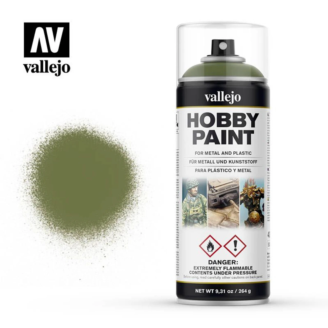 Vallejo 28027 - Hobby Spray Paint - Fantasy Goblin Green 400mL - 3 Vallejo 28027 - Hobby Spray Paint - Fantasy Goblin Green 400mL -