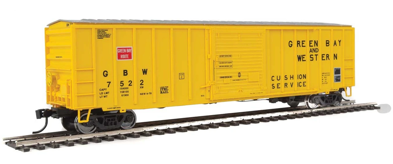 Walthers Mainline 910-1831 - 50' ACF Exterior Post Boxcar Green Bay & Western (GBW) 7522 - HO Scale 3 Walthers Mainline 910-1831 - 50' ACF Exterior Post Boxcar Green Bay & Western (GBW) 7522 - HO Scale