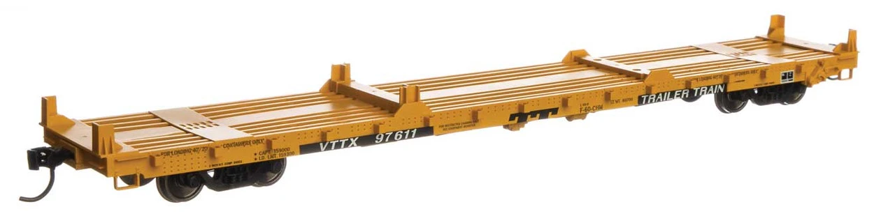 Walthers Mainline 910-5417 - 60' Pullman-Standard Flatcar Trailer Train (VTTX) 97611 - HO Scale 3 Walthers Mainline 910-5417 - 60' Pullman-Standard Flatcar Trailer Train (VTTX) 97611 - HO Scale
