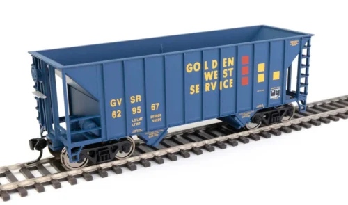 Walthers Mainline 910-56605 - 34' 100-Ton 2-Bay Hopper Golden West Service (GVSR) 629567 - HO Scale