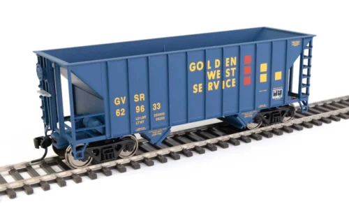 Walthers Mainline 910-56607 - 34' 100-Ton 2-Bay Hopper Golden West Service (GVSR) 629633 - HO Scale