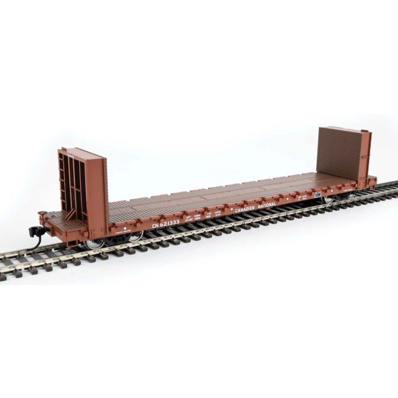 Walthers Mainline 910-5866 - 60' P-S Bulkhead Flatcar Canadian National (CN) 621346 - HO Scale 3 Walthers Mainline 910-5866 - 60' P-S Bulkhead Flatcar Canadian National (CN) 621346 - HO Scale