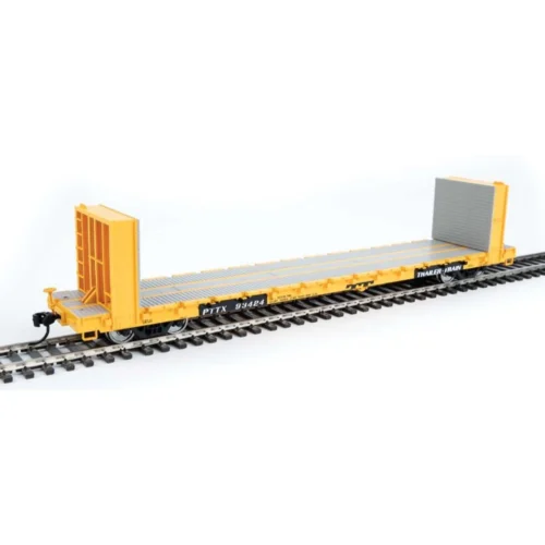 Walthers Mainline 910-5879 - 60' P-S Bulkhead Flatcar Trailer Train (PTTX) 93477 - HO Scale
