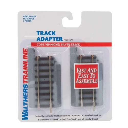 Walthers Trainline 931-1370 - Track Adapter 2-Pack - Power-Loc Track(TM) - HO Scale