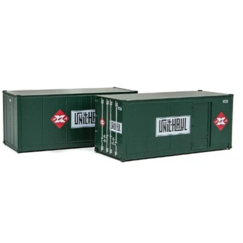 Walthers SceneMaster 949-8680 - 20' Smooth Side Container Unit Haul 2 Pack - HO Scale