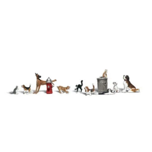 Woodland Scenics #1841 - Dogs & Cats - HO Scale