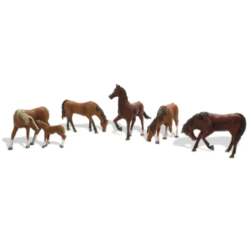Woodland Scenics #1842 - Chestnut Horses - HO Scale