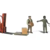 Woodland Scenics #1911 - Workers With Forklift - HO Scale -Model Train Hub woo1911 17703.1645224760