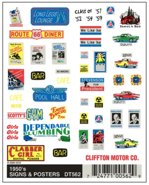 Woodland Scenics #562 - 1950's Signs And Posters