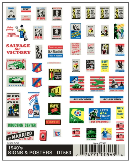 Woodland Scenics #563 - 1940's Signs And Posters