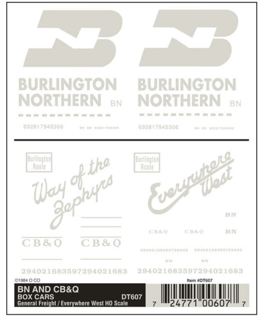 Woodland Scenics #607 - BN And CB&Q Box Cars 3 Woodland Scenics #607 - BN And CB&Q Box Cars